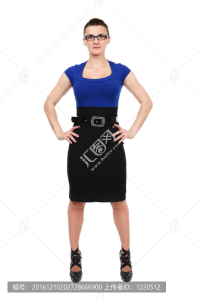 女商人在全身白色；