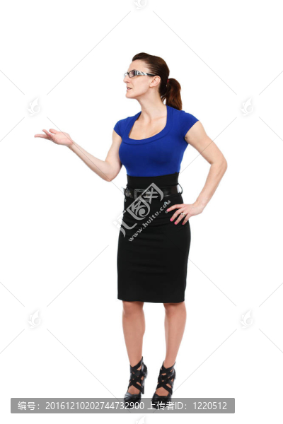 女商人在全身白色；