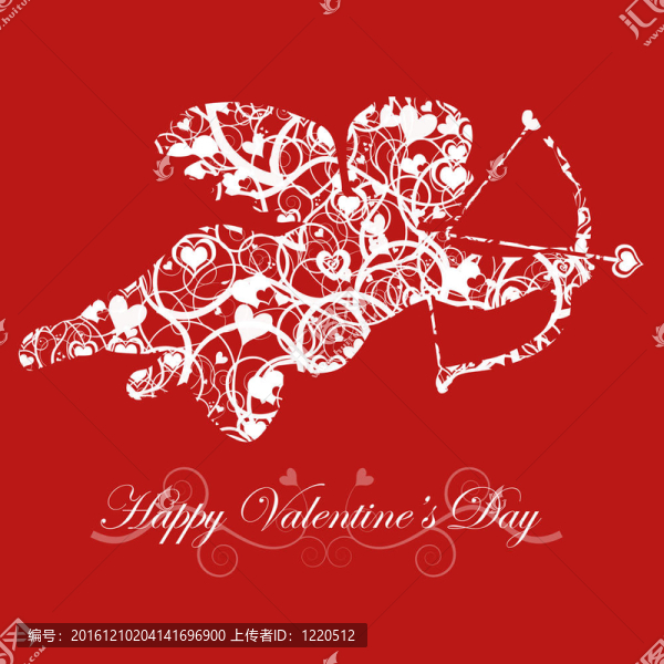 情人節(jié)Cupid弓與心箭紅