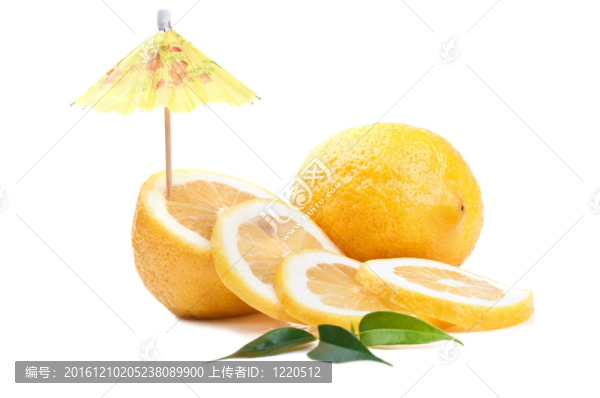 新鮮檸檬和雨傘