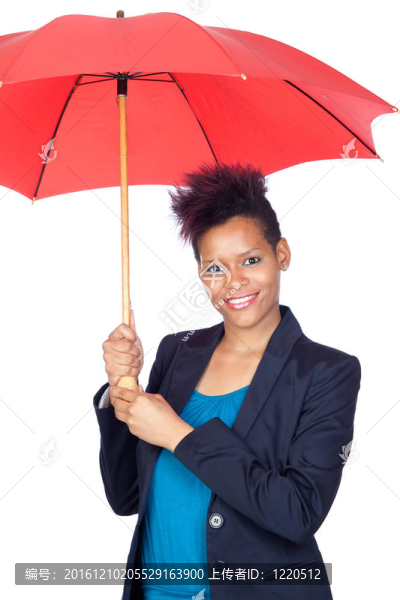帶雨傘的非洲女孩