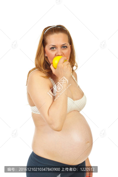 孕婦咬蘋果