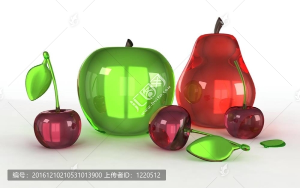 水果玻璃模型
