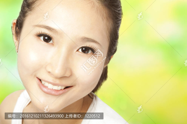 美麗亞洲女人臉特寫