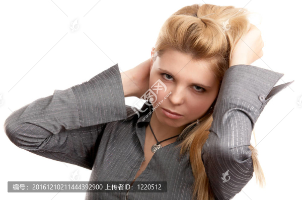白色背景的女孩