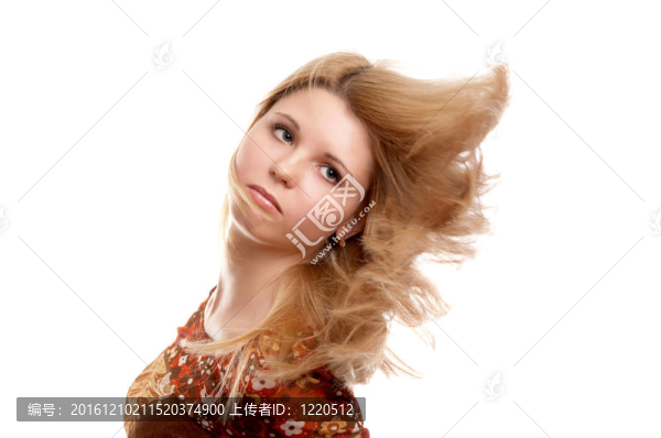 白色背景的女孩