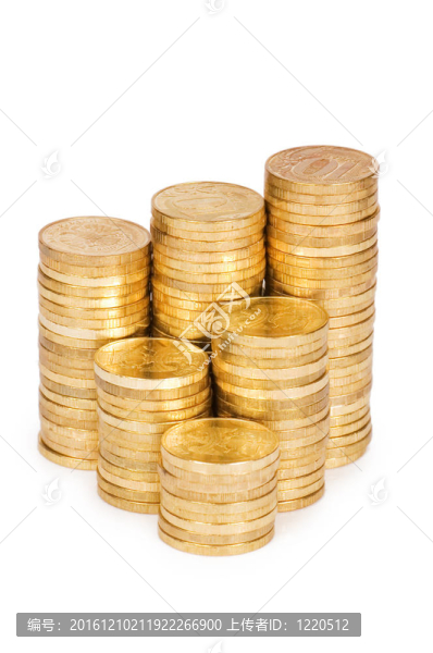 白色背景下的金幣