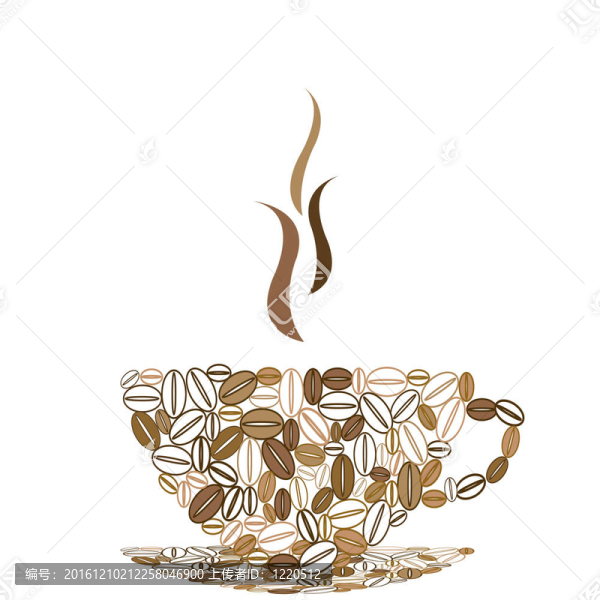 咖啡豆制成的咖啡杯
