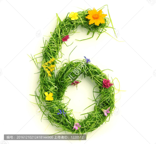 花和草做成的數(shù)字