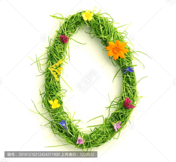 花和草做成的數(shù)字