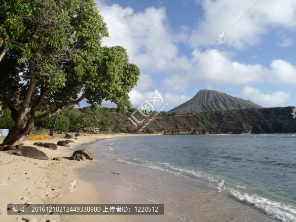 hanamau灣海灘在距離kokohead