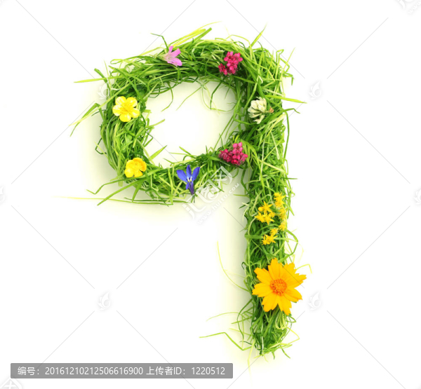 花和草做成的數(shù)字