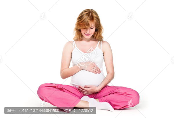 一個孕婦坐的特寫
