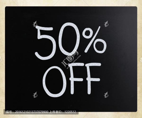 50%用粉筆在黑板上手寫