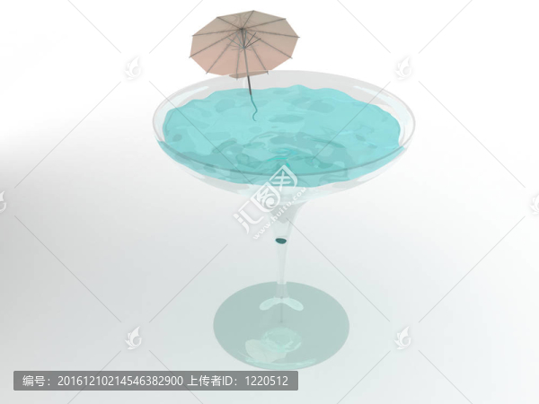 馬蒂尼玻璃。3D渲染圖像