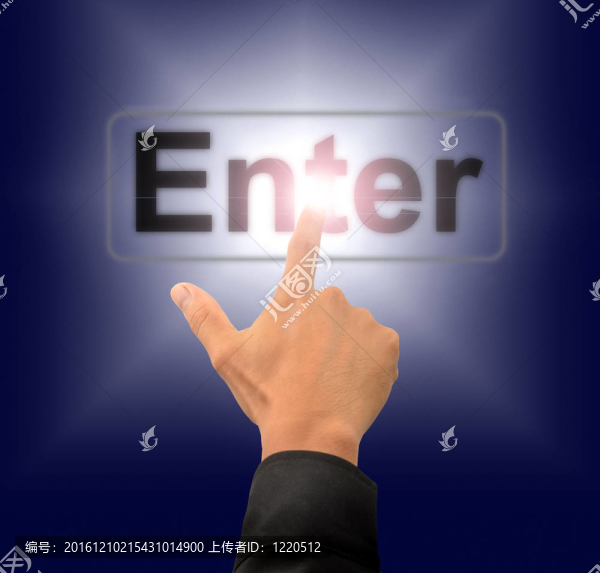手指推入按鈕