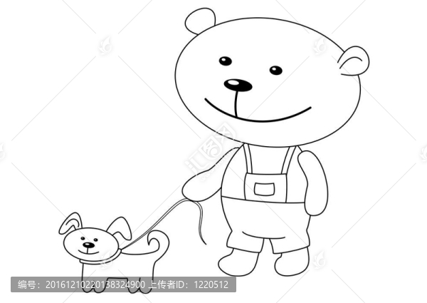玩具熊與狗；輪廓