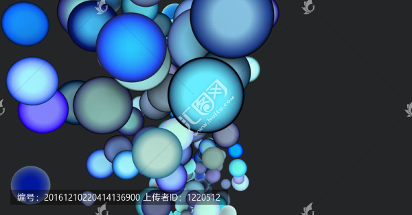 3D渲染抽象藍(lán)色紫色泡泡灰背景