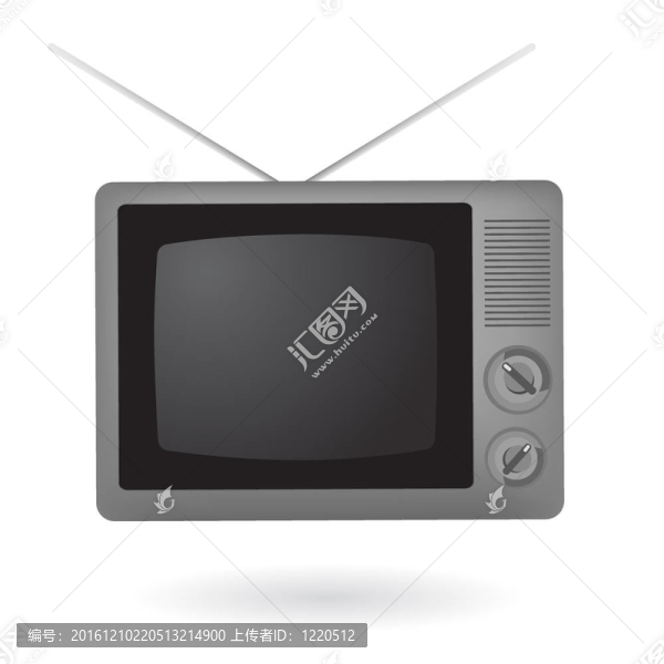 孤立的老式電視