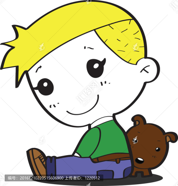 男孩；滑稽卡通