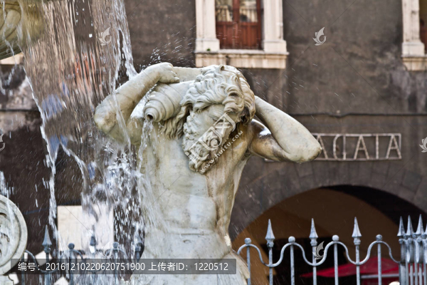 廣場(chǎng)噴泉河amenano；Catania
