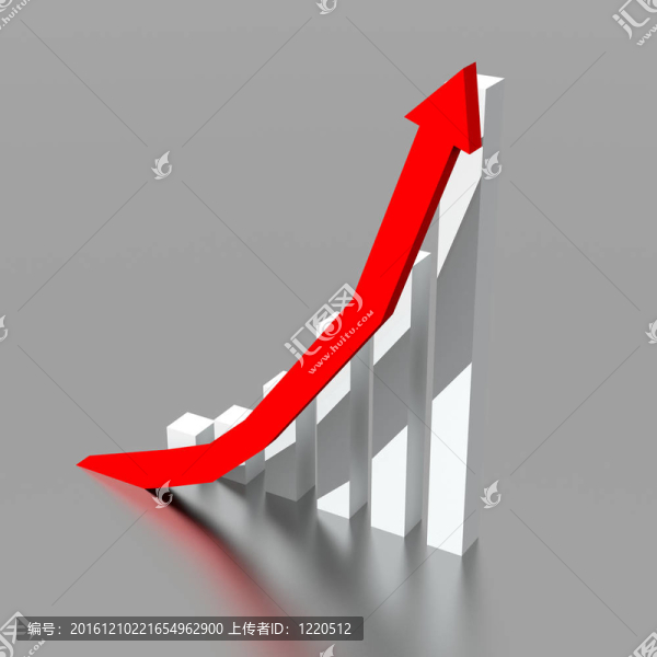 業(yè)務(wù)圖與上升紅箭頭
