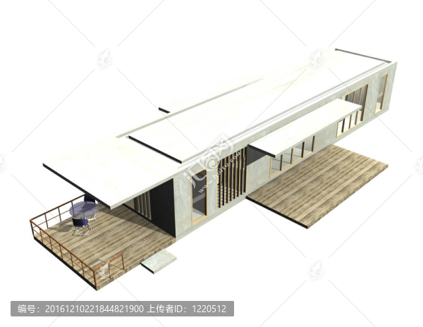 現(xiàn)代建筑。三維渲染。