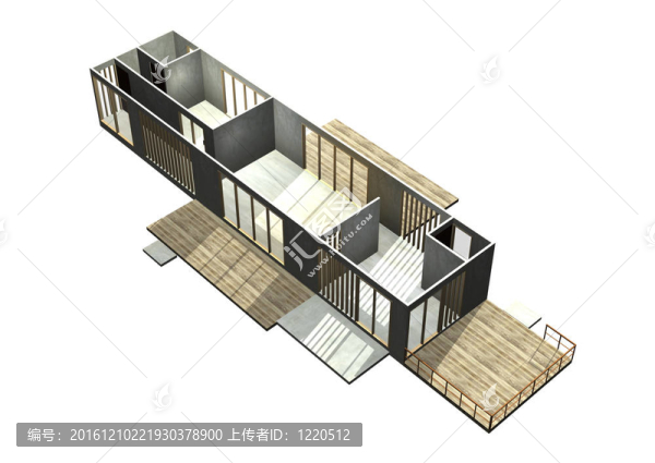 現(xiàn)代建筑。三維渲染。