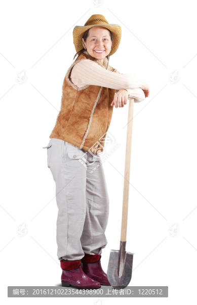 快樂成熟女人與黑桃