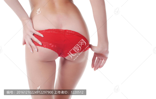 年輕女人的手和屁股
