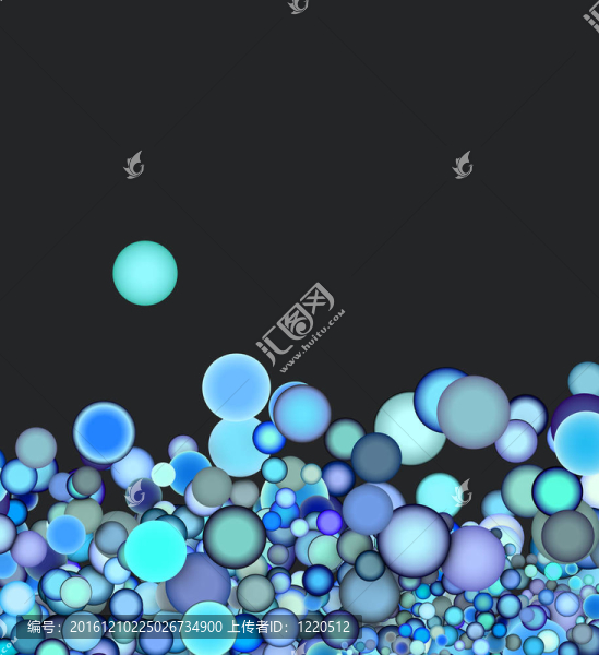 3D渲染抽象藍(lán)色紫色泡泡灰背景