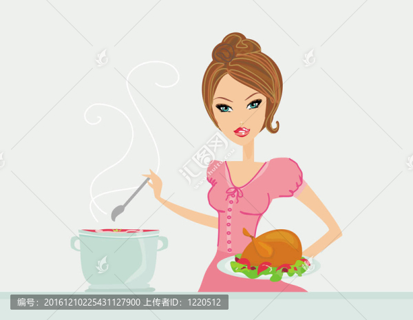 美麗的女人做飯