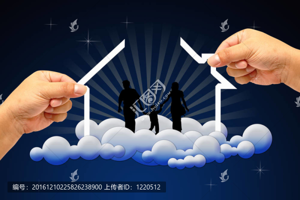 手和圖標(biāo)房子超過一個家庭