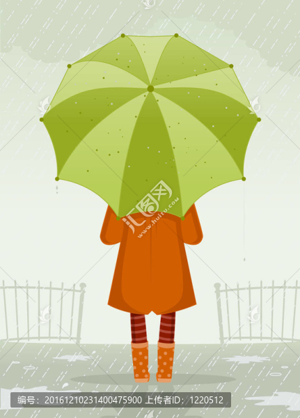 女孩用雨傘