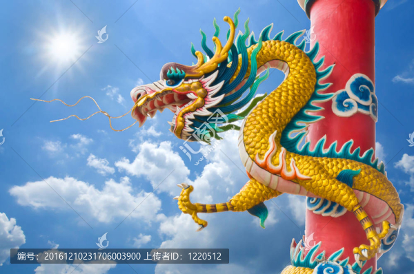 金色中國(guó)龍包裹著