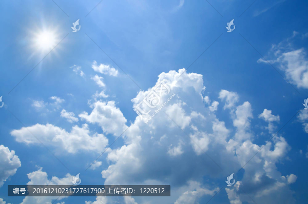 藍(lán)天與云和太陽(yáng)