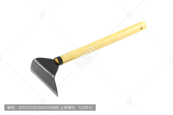 白色背景園藝小鋤。