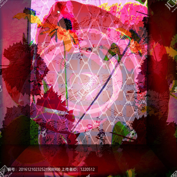 彩色壁紙與美麗的抽象紅色花朵