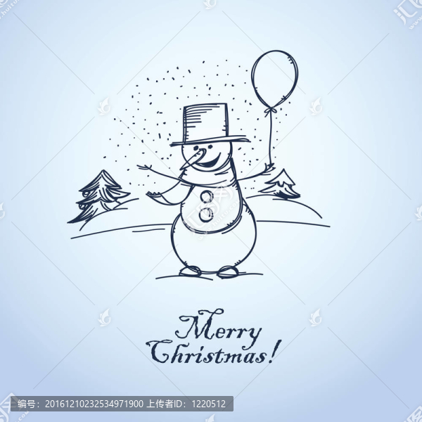 微笑雪人與氣球
