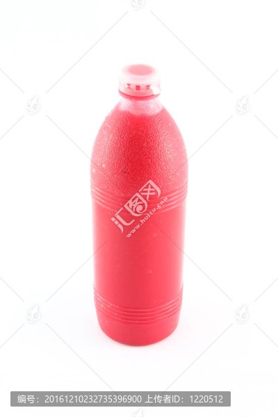 白底紅醬油塑料瓶。