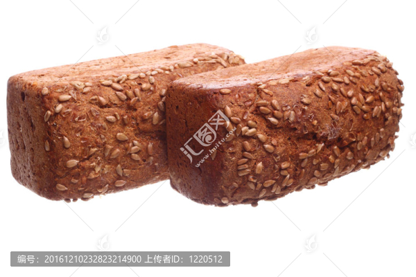 白色背景的面包