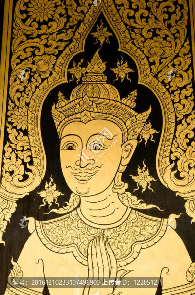 泰國(guó)藝術(shù)風(fēng)格墻上；拍照