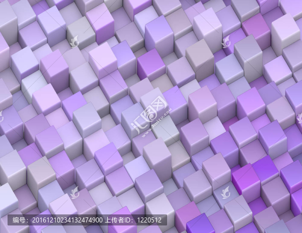 摘要背景3D渲染立方體在不同色調(diào)的紫色