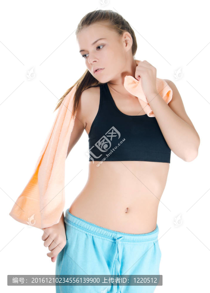 女孩用毛巾肖像
