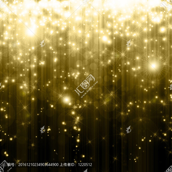 落在金色背景上的星星