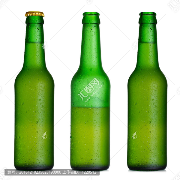 啤酒瓶關閉；半滿開