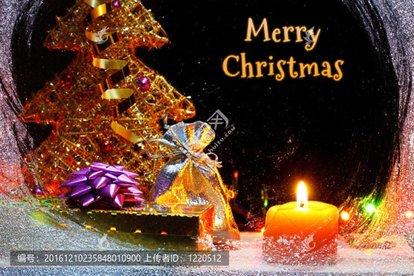 圣誕快樂背后的圣誕禮物雪窗
