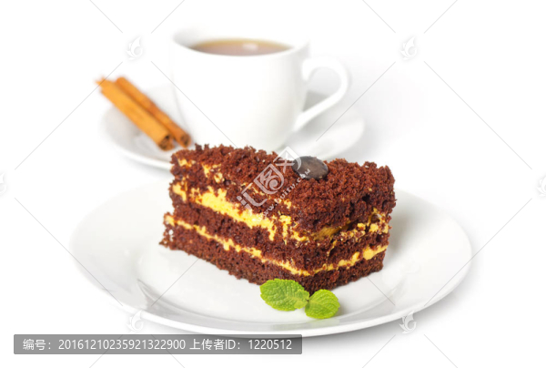 巧克力蛋糕和一杯咖啡