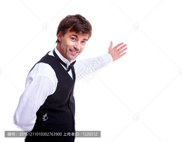 服務(wù)員的人。