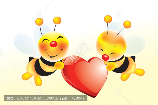 戀愛中的兩個可愛的蜜蜂